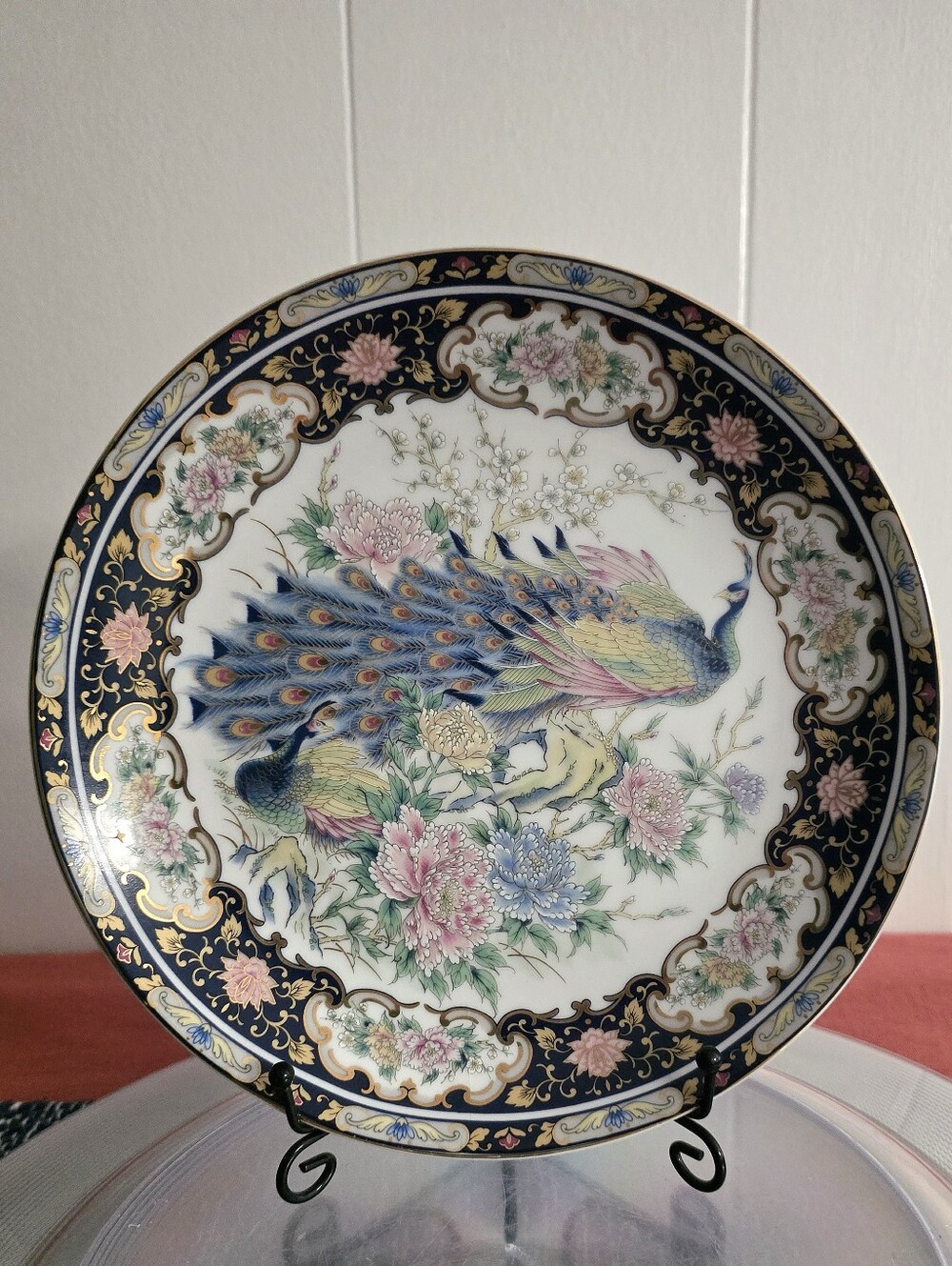 Vintage Toyo Japanese Peacock Plate Nine Inch